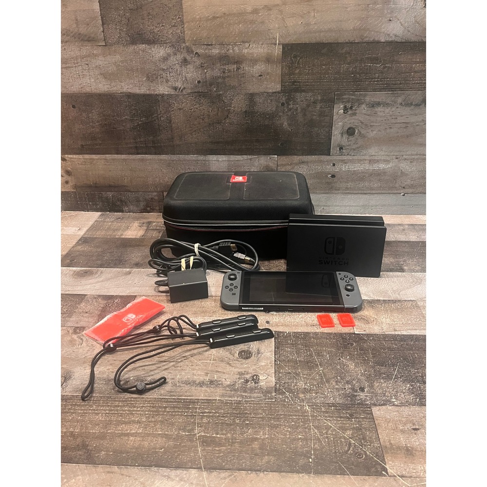Nintendo Switch Console Bundle Gray Joy-Con Docking Station & Carrying Case Set